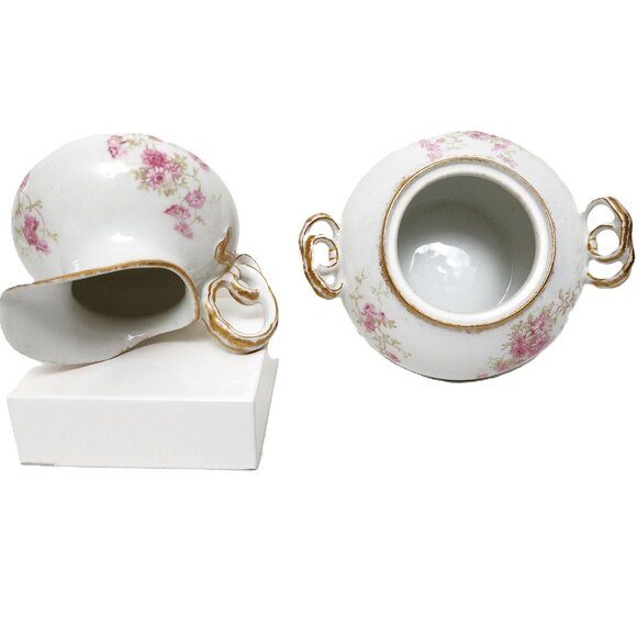 Antique CH Field Haviland Limoges GDA France Porcelain Cream Pitcher/Sugar Dish - Picture 6 of 14